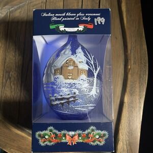 Gilardoni Fausto Mouth Blown Hand Decorated 7" Bellagio Christmas Ornament Italy